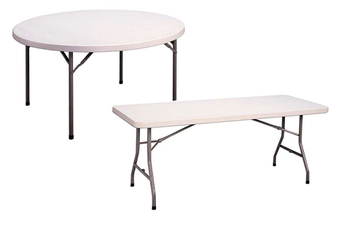 Foldable plastic table